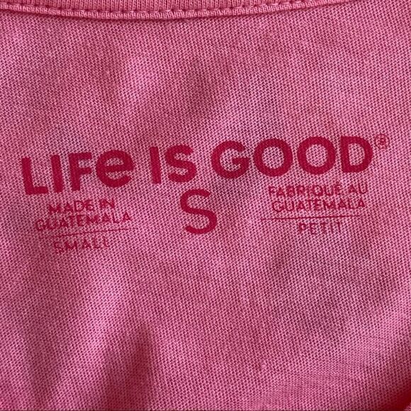 Life is good JUST ADD WATER KAYAK SHORT SLEEVE VEE | TEE PINK - Picture 4 of 7